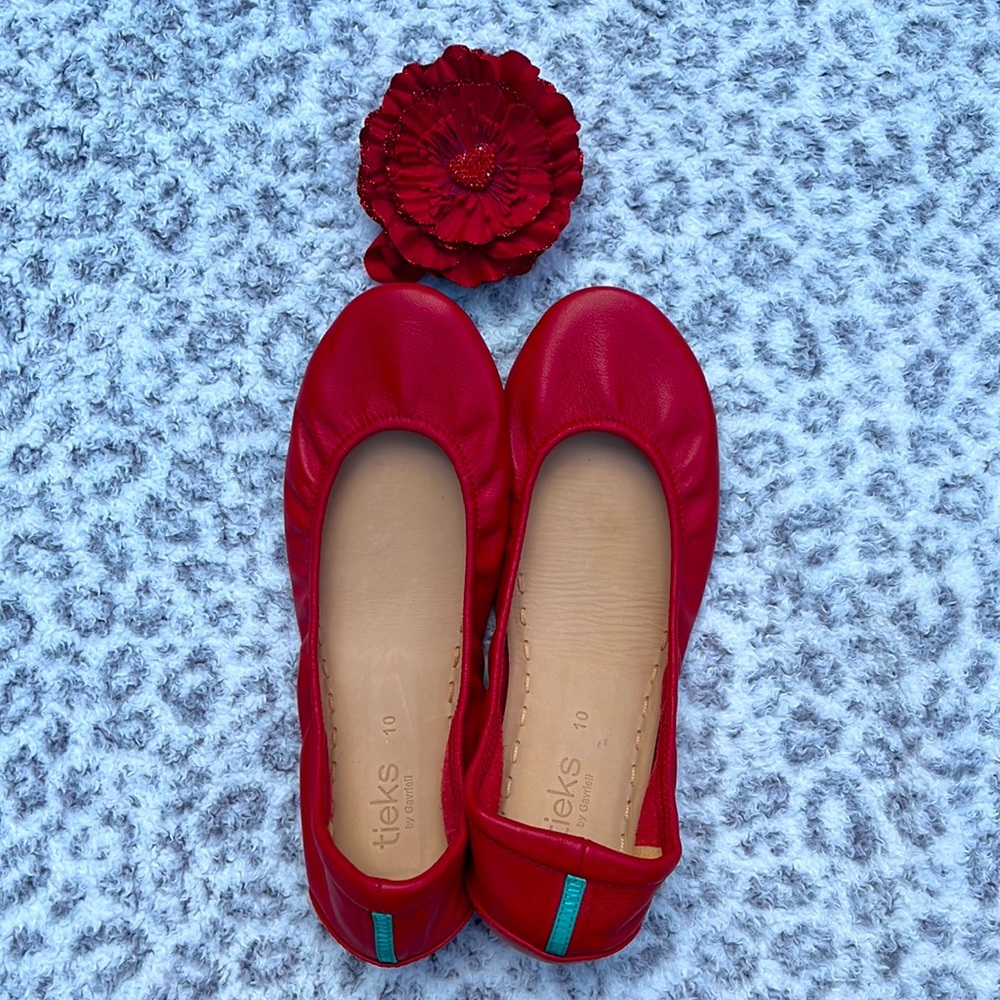 Tieks, True Love Red, size 10